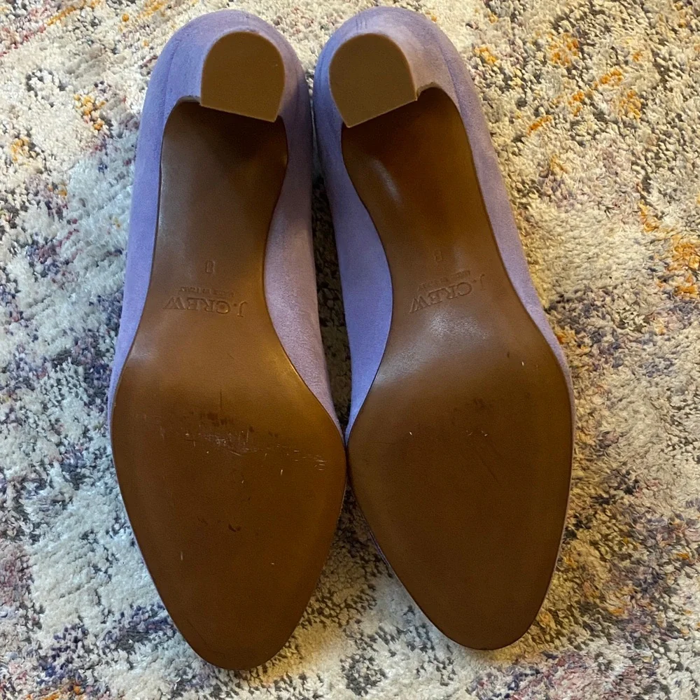 J. Crew Lavender Suede Round-Toe Pumps - Picture 3 of 3